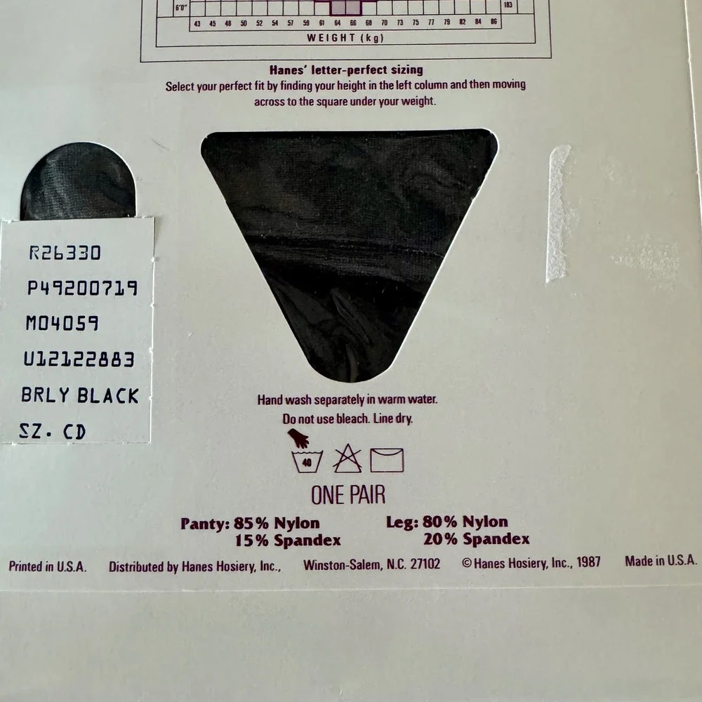 Vintage 3pk Hanes Silk Reflections Pantyhose 719 Barely Black Size CD Sandalfoot